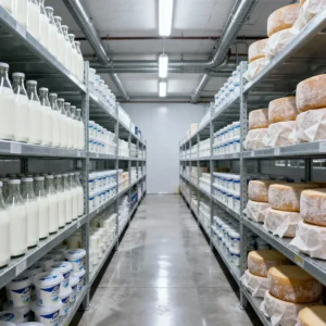 Молочные продукты на складе