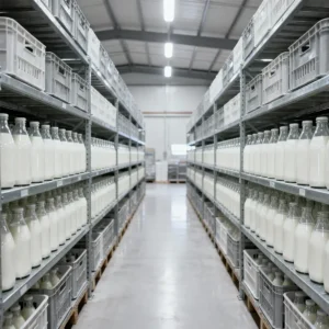 бутылки с молоком на складе ответственного хранения