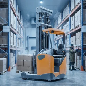 Расширение парка складской техники: приобретён ричтрак AURORA CQD16 для работы в холодильной камере