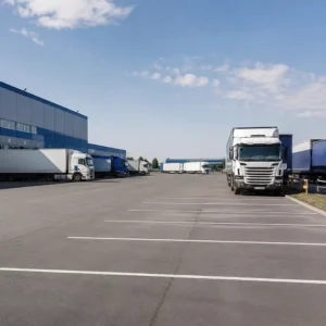 стоянка для грузовых автомобилей возле склада ответственного хранения